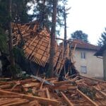 gimnazija dr. Mustafa Kamerić, Gračanica, nevrijeme, vjetar, urušen krov