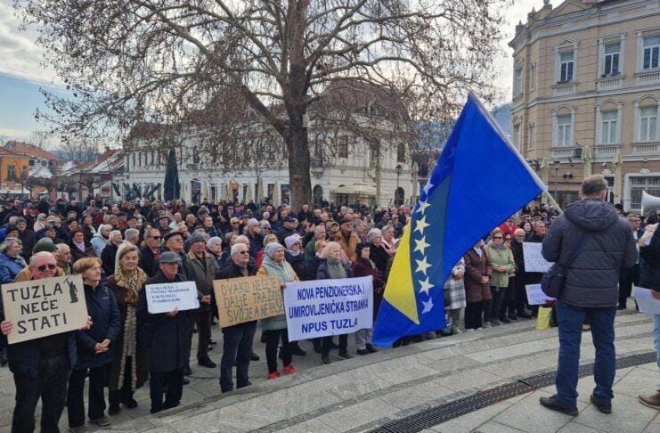 Protest penzionera u Tuzli 22 02 2025