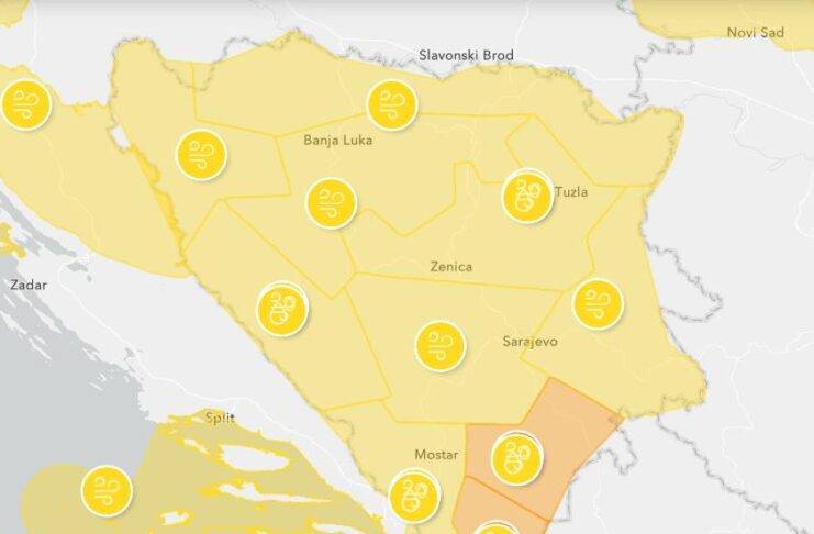 meteoalarm BiH - jak vjetar
