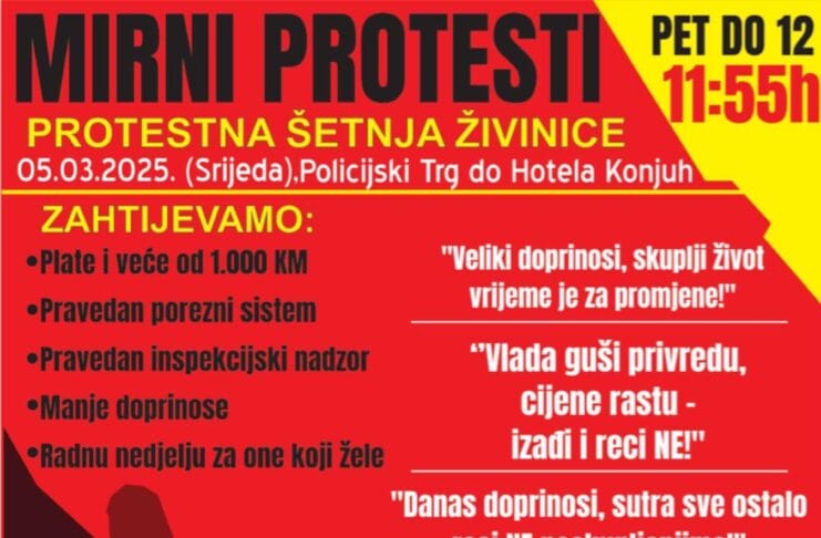 Protestna šetnja privrednika u Živinicama