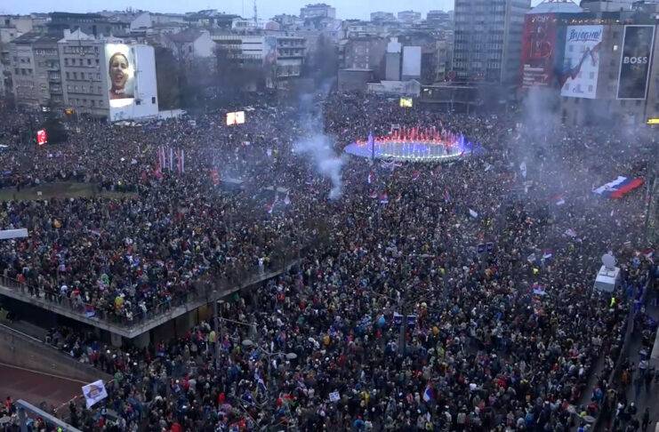 Slavija, snimci protesta Beograd