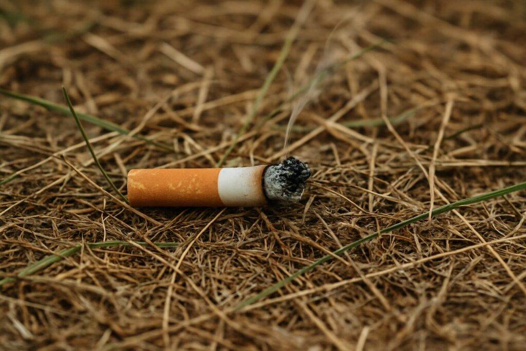 Opušak cigarete u suhoj travi predstavlja rizik od izazivanja šumskog požara. Vatrogasci, Prvi maj, Roštilj