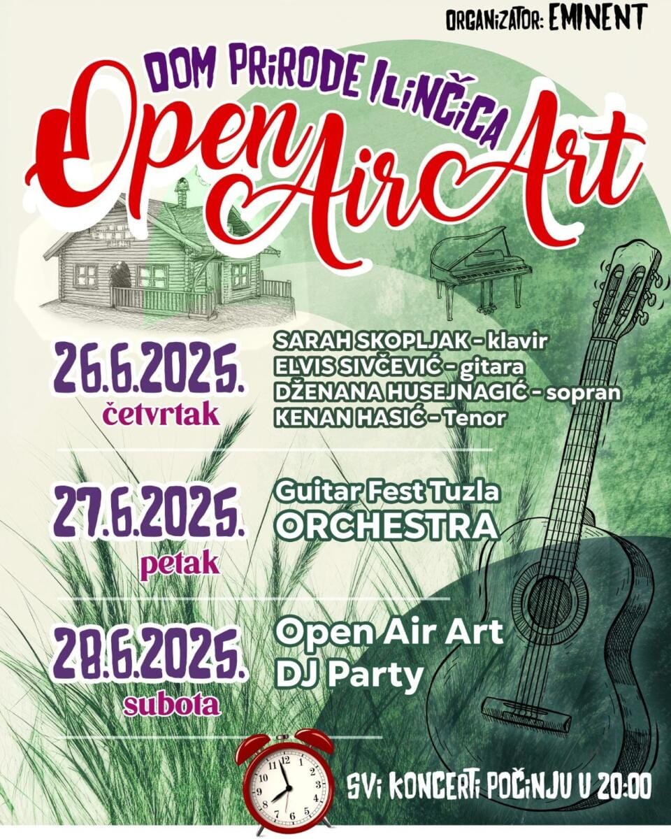 Open Air Art Ilinčica: Tri večeri muzike pod zvijezdama