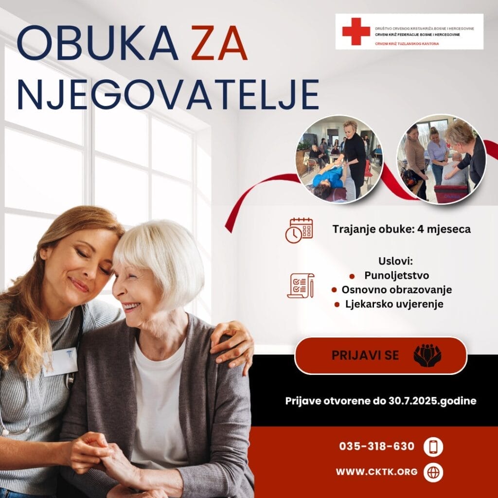 obuka za njegovatelje, Crveni križ TK