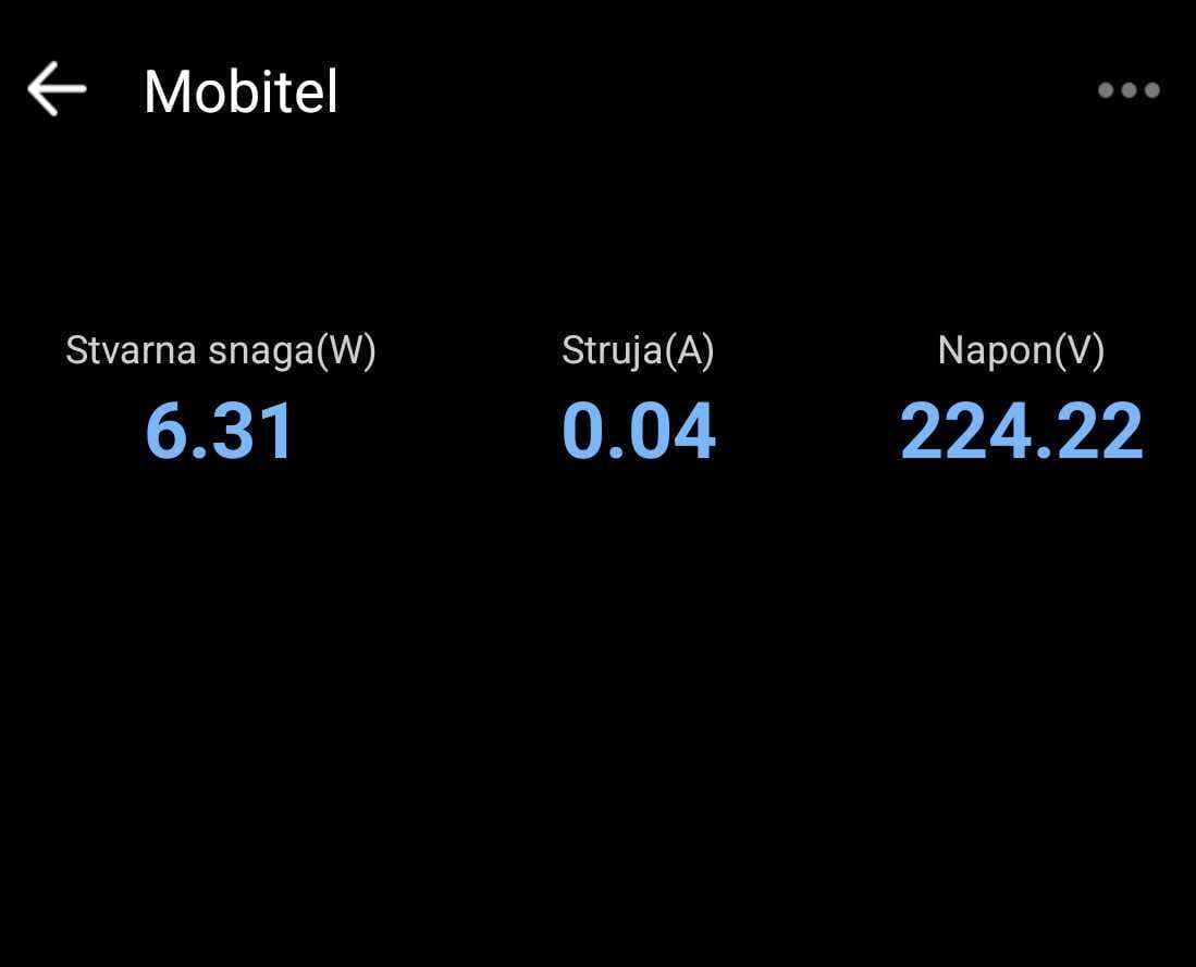 potrošnja eletrične energije na običnom punjaču u toku punjenja mobitela