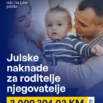 Isplaćene julske naknade za 1.711 roditelja njegovatelja u FBiH