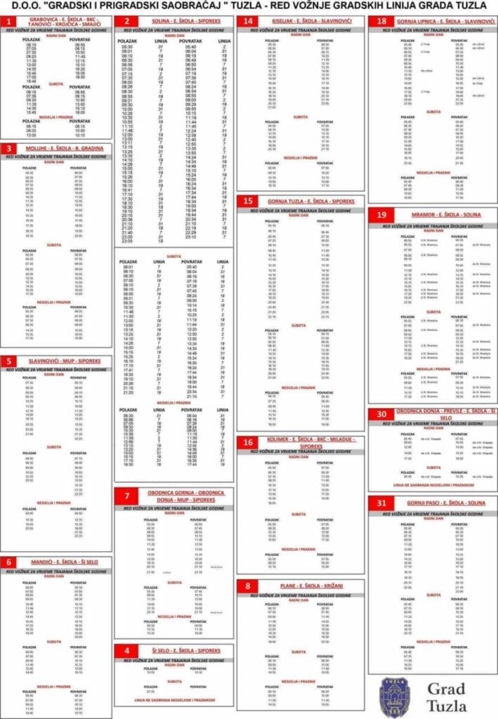 Novi red vožnje GIPS-a tokom školske godine 