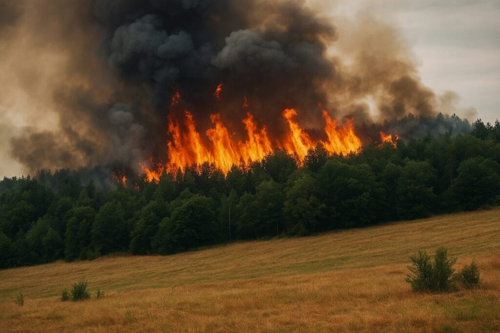 Klimatski ekstremi, Šumski požar – klimatski ekstremi 2025 na Balkanu