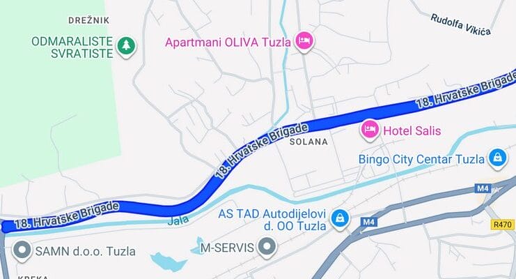 Počela sanacija trotoara u ulici 18. Hrvatske brigade u Tuzli