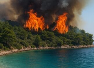 Klimatski ekstremi, Mediteranska obala zahvaćena požarom – klimatski ekstremi 2025
