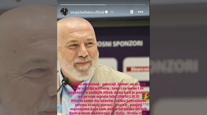 Sergej Barbarez zahvalio ljekarima i navijačima: “Vratio sam se!”