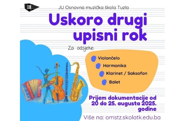 drugi upisni rok Osnovna muzička škola Tuzla