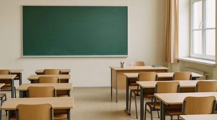 • Prazna učionica kao simbol priprema za povratak u školu bez stresa
