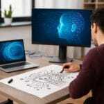 Doprinos umjetnika tehnologiji, Umjetnik kombinuje umjetnost i tehnologiju crtajući digitalni dizajn uz računar i 3D printer.
